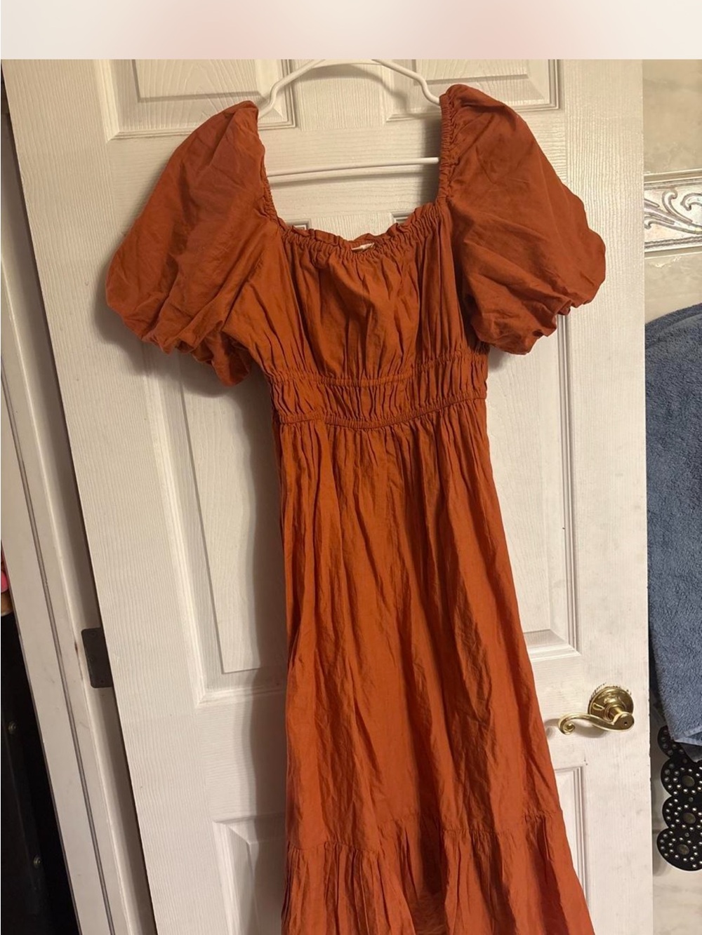 Dizzy Rust Orange Puff Sleeve Maxi Dress